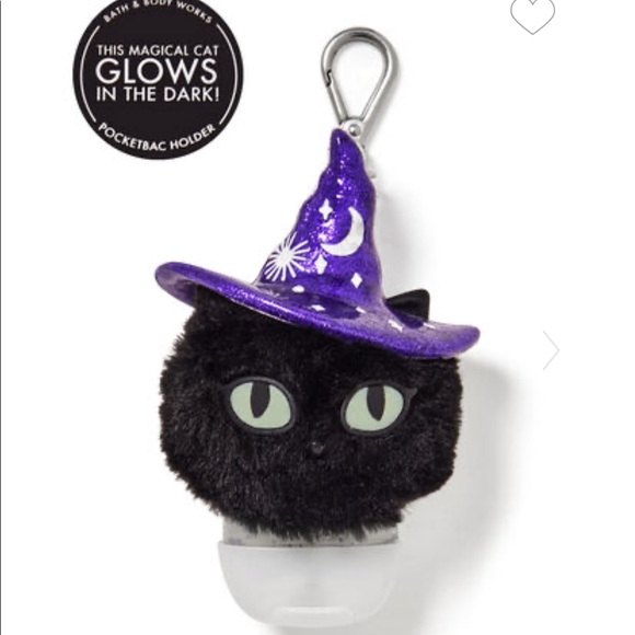 Bath & Body Works Accessories - Bath and Body Works Glow in the Dark Black Cat Pom Pocketbac Holder